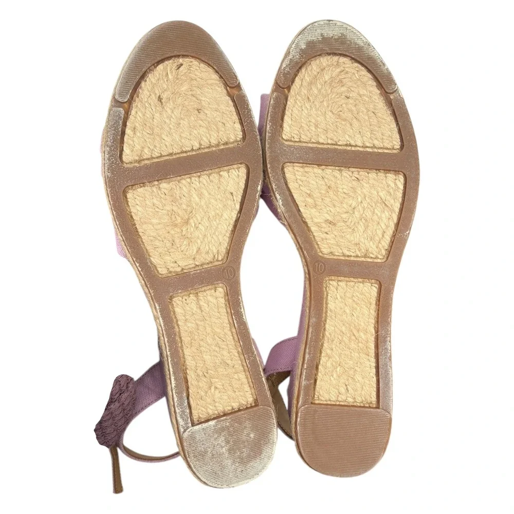 Talbots Women Light Purple Espadrille Wedge‎ Sandals Ankle Strap Size 10